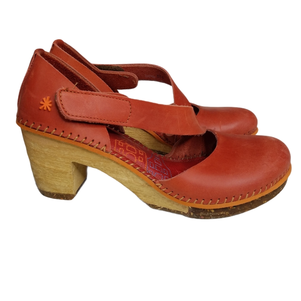 Amsterdam art 301 heeled clog red strappy size 40